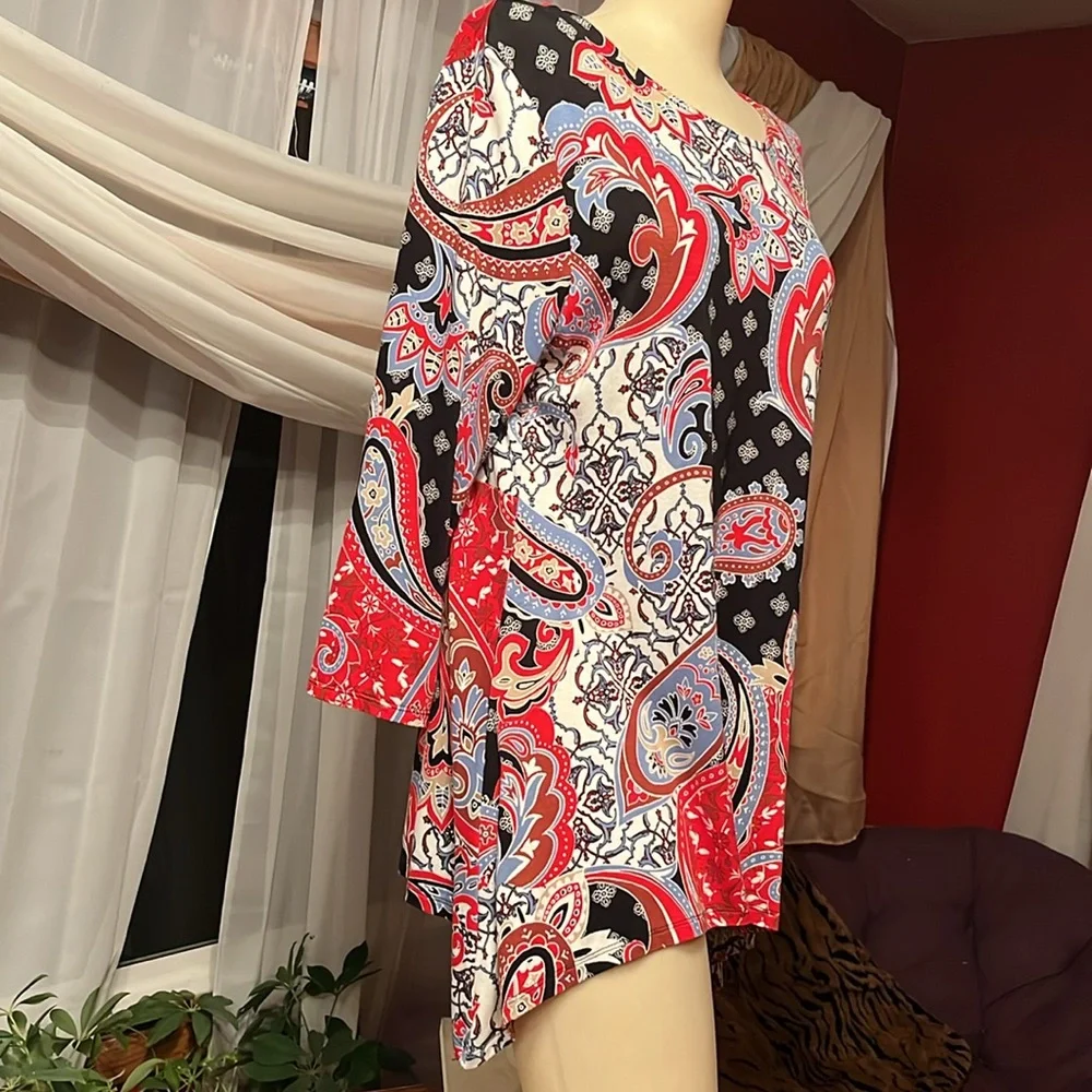 BNWOT Ruby Rd. Multicolor paisley top. - Picture 2 of 12